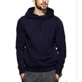 Hooded Plain Men Round Neck Sweatshirts 